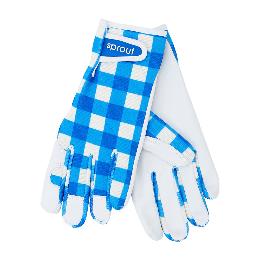 Sprout Goatskin Gardening Gloves - Cobalt Check