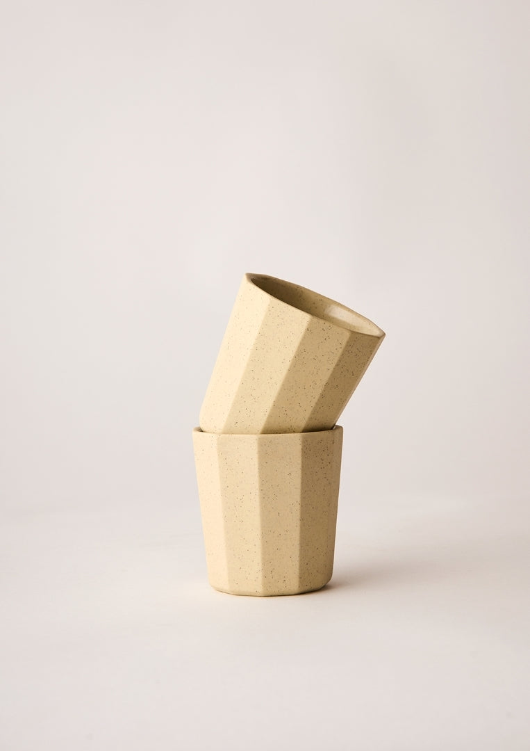 Facet Latte Cups Clay Speckle