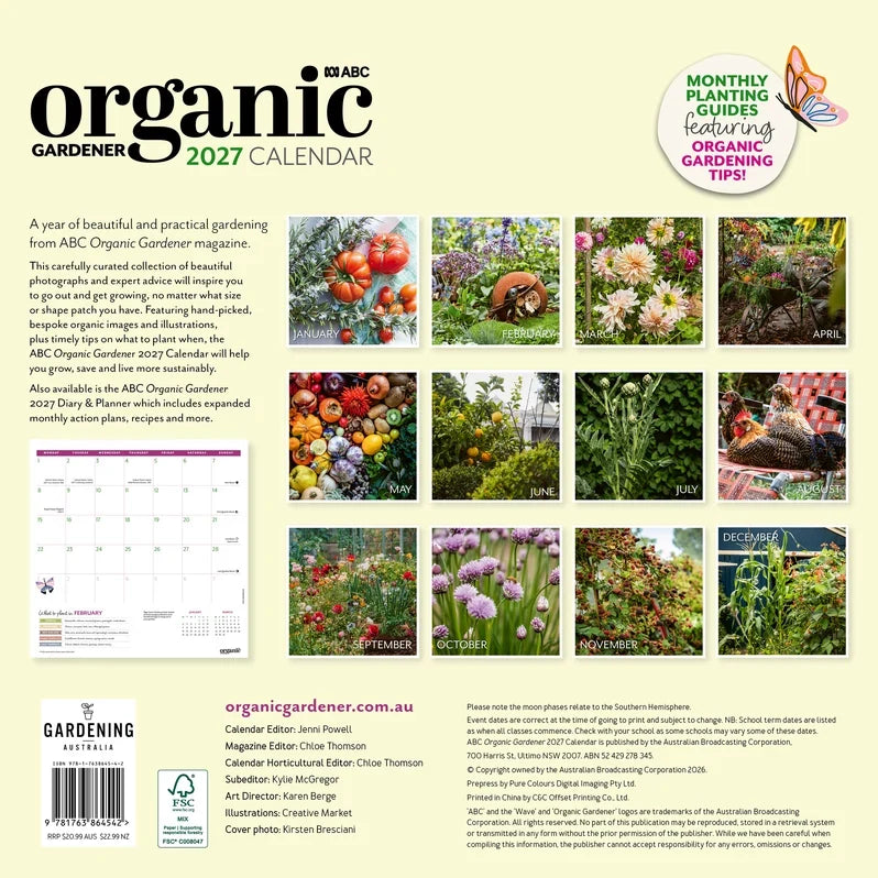 2027 ABC Organic Gardener Calendar