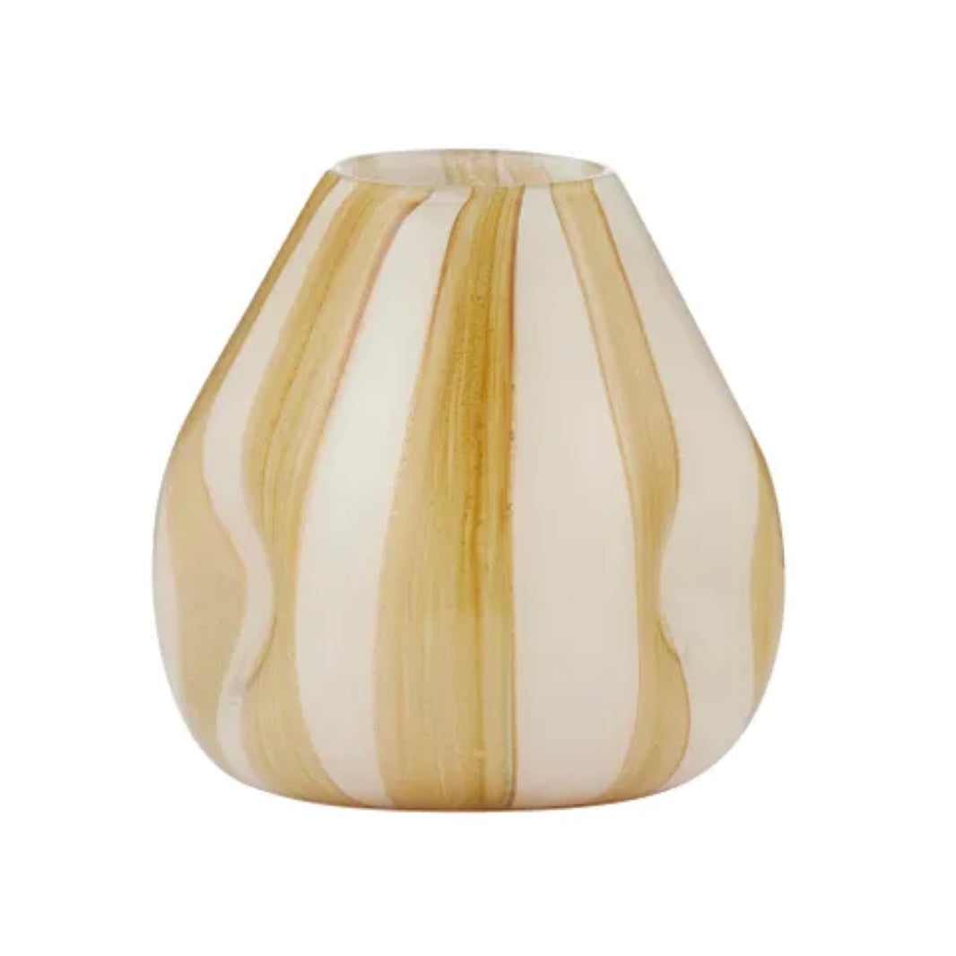 Alice Glass Vase Ivory & Mustard