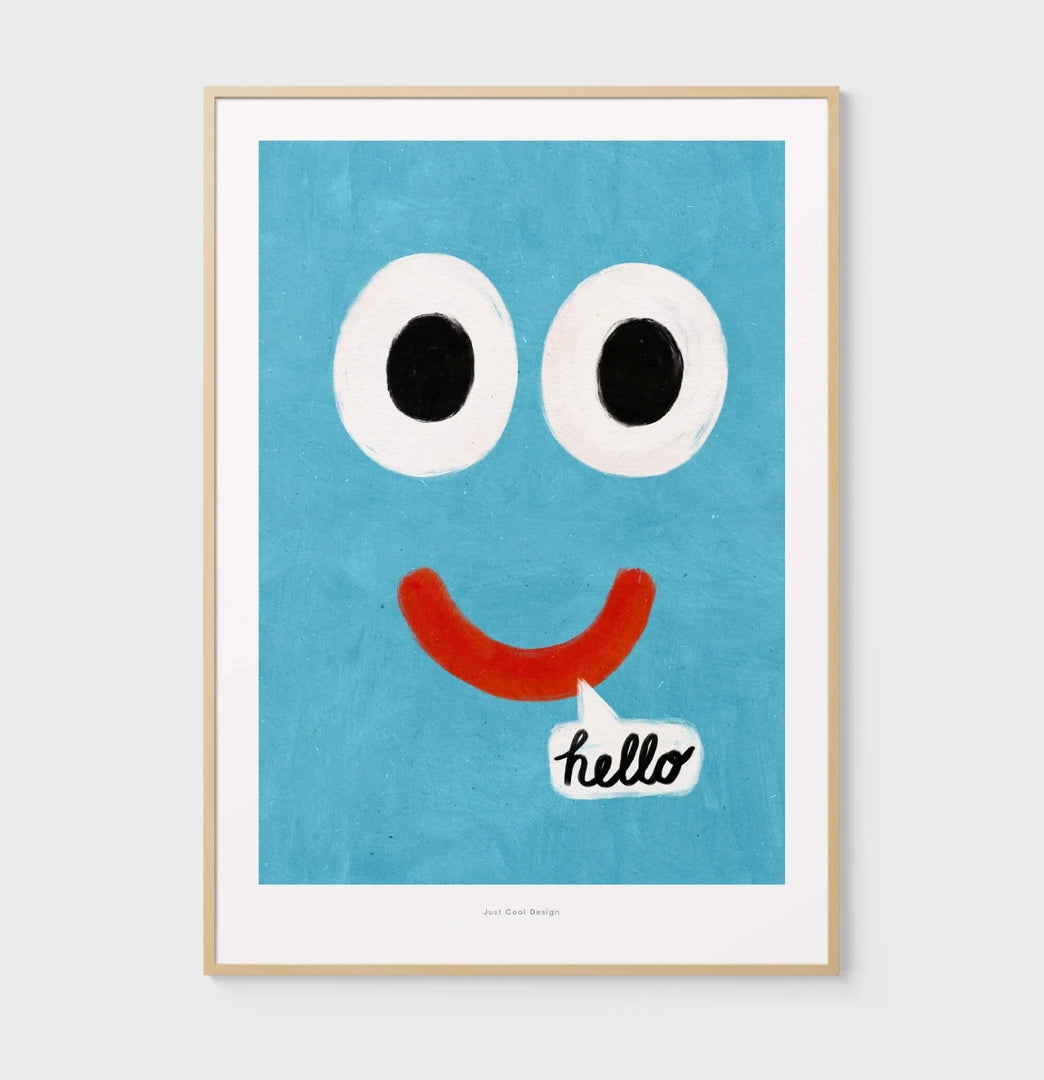 Hello Smiley Wall Art Print