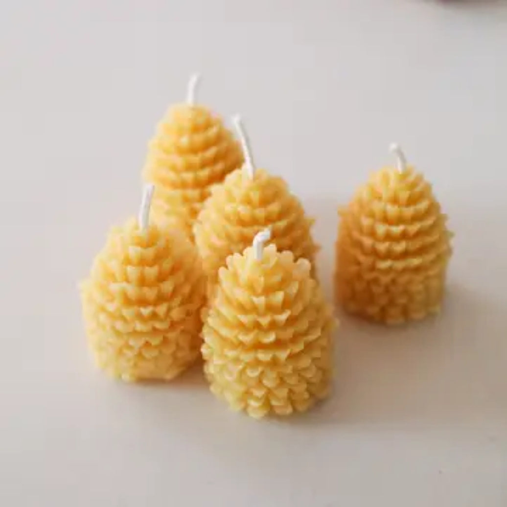 Beeswax Pine Cone Candles