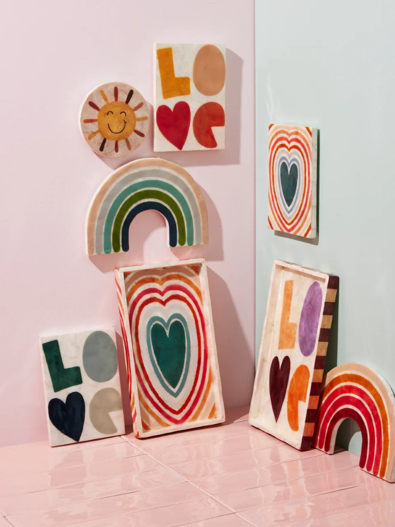 Golden Rainbow Pink Wall Art
