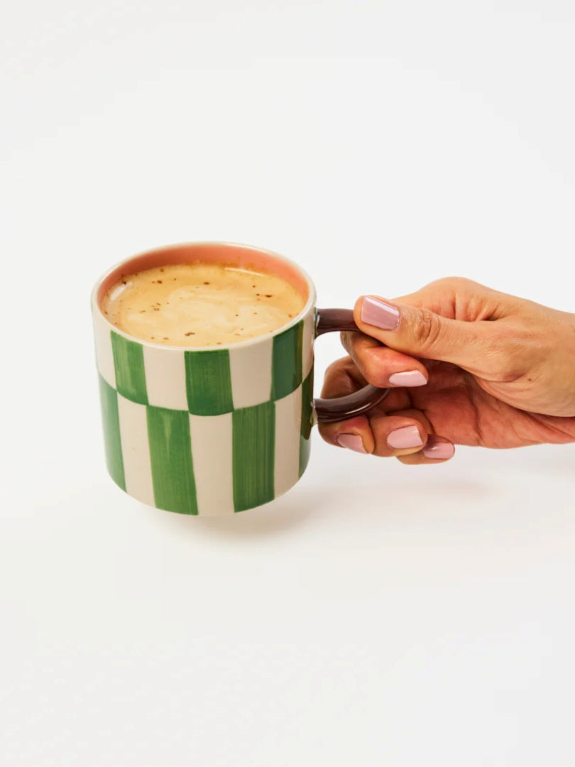 Bloomie Green Check Mug