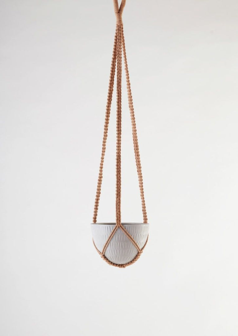 Macrame Hanging Planter Small Grey