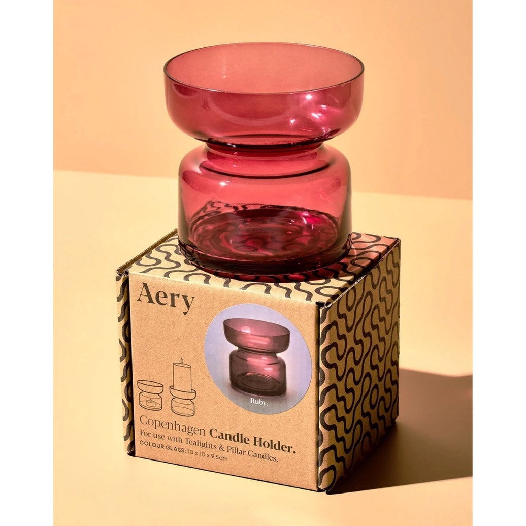Copenhagen Candle Holder - Ruby