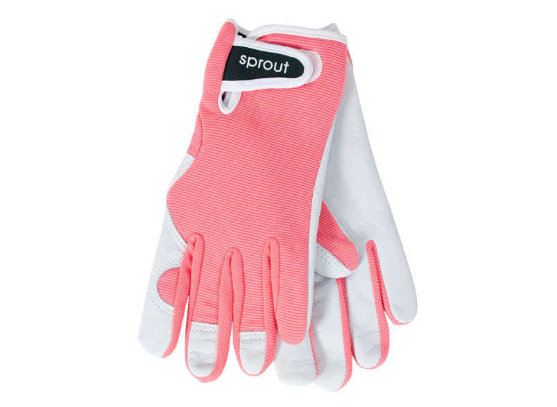 Sprout Goatskin Gardening Gloves - Coral
