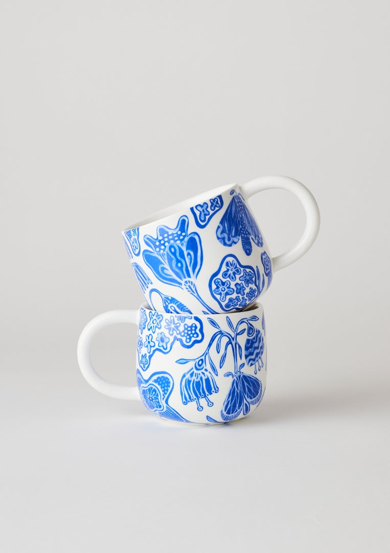 Sunny Day Mugs - Cobalt Garden (2 set)