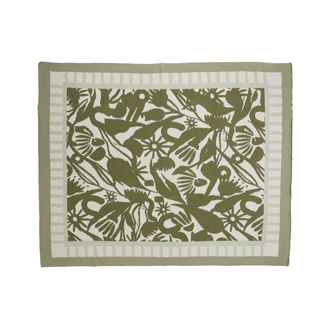 Abstract Gum Knitted Cotton Throw