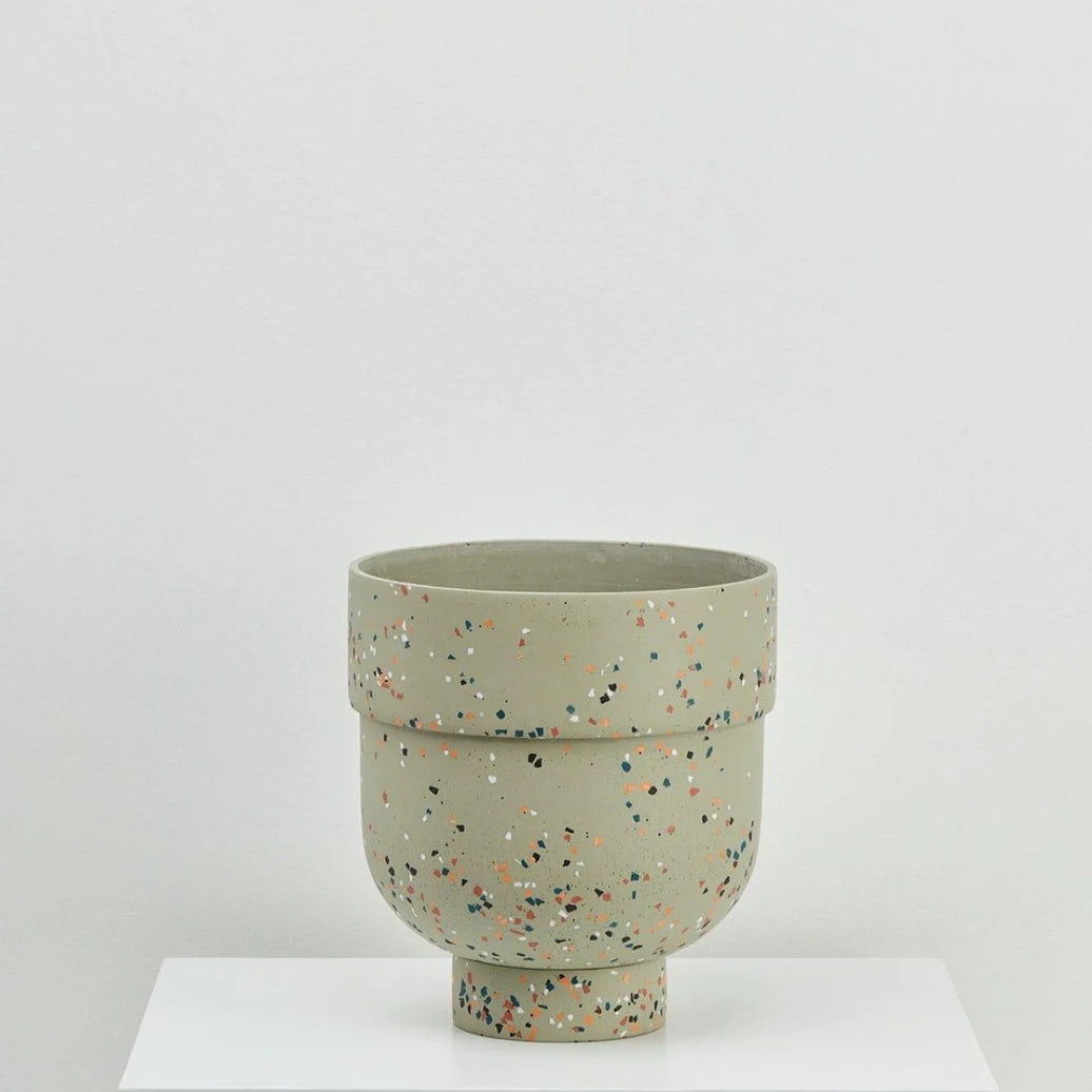 Funnel Planter Gum Leaf Terrazzo