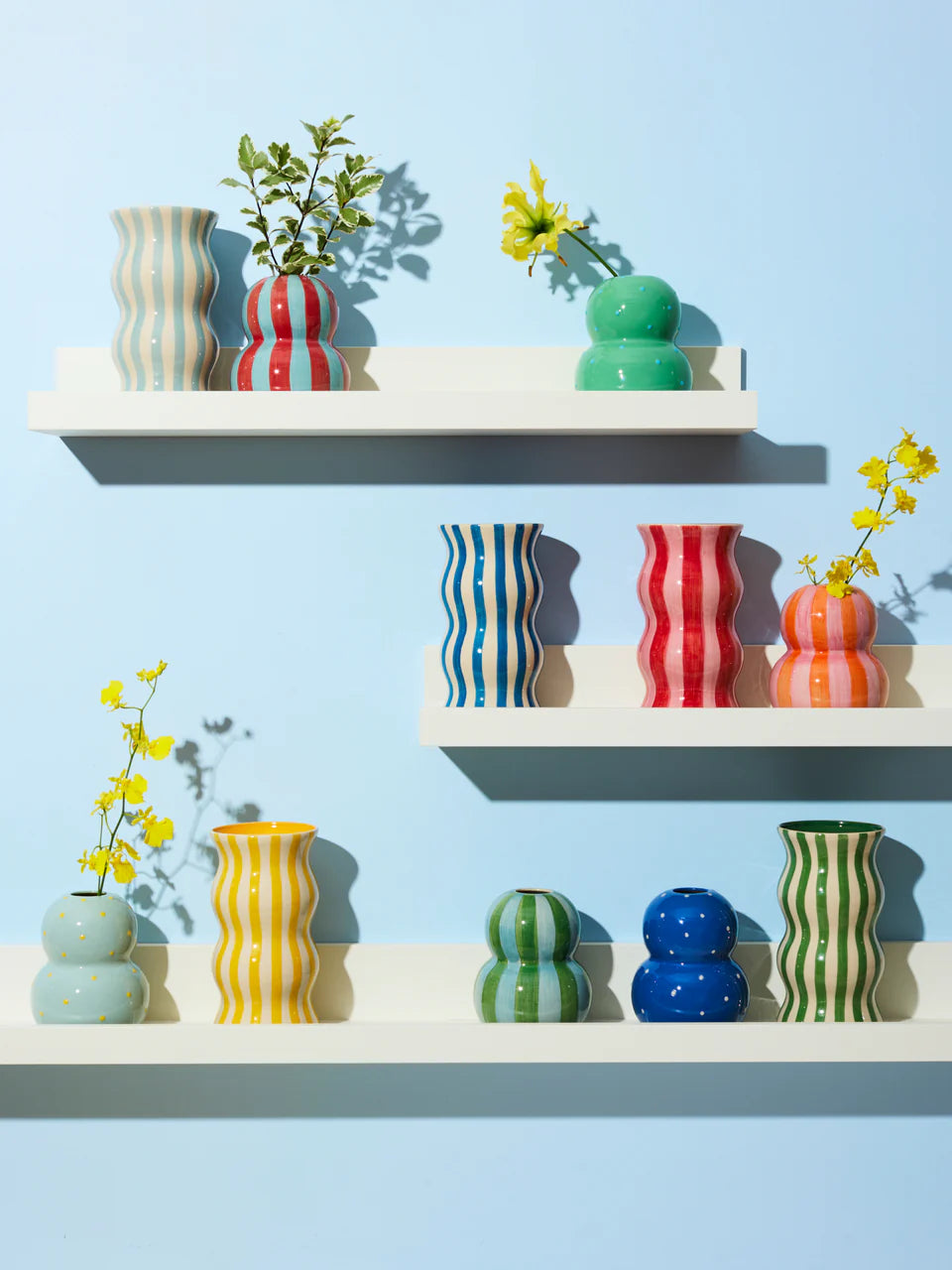 Fonda Green Blue Dotty Vase