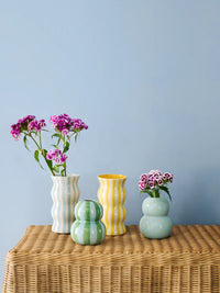 Fonda Pale Blue Yellow Dotty Vase