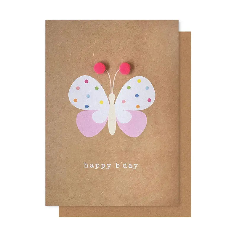 Butterfly Pom Pom Greeting Card