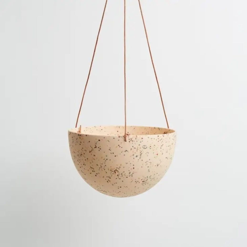 Terrazzo Dome Hanging Pot - Salt
