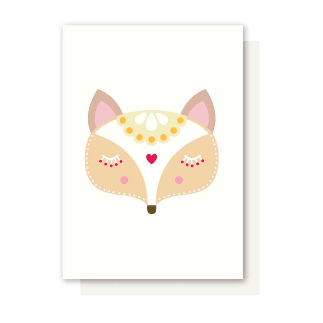 Folky Fox Greeting Card