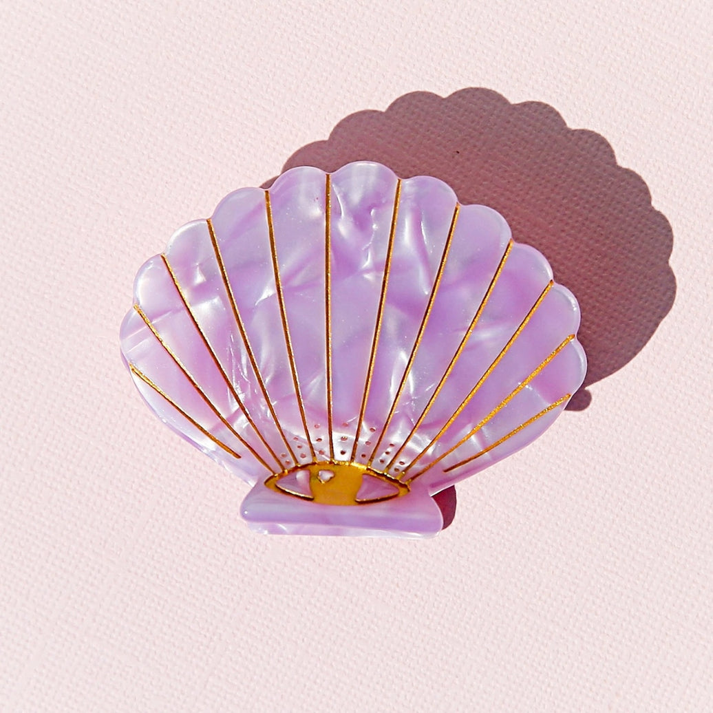Lilac Pearl Shell Hair Clip