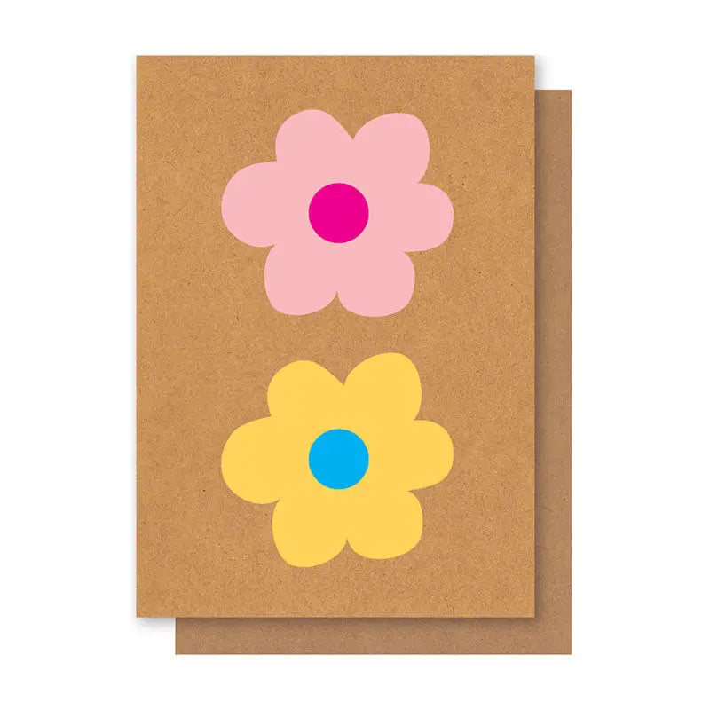 Two Big Flowers Greeting Card