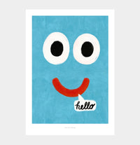 Hello Smiley Wall Art Print