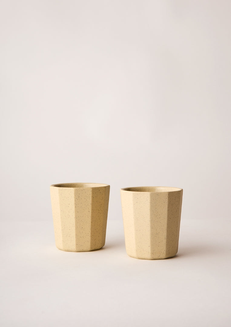 Facet Latte Cups Clay Speckle