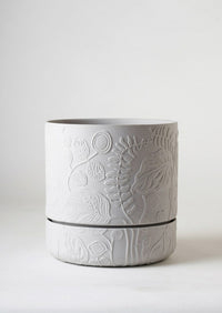 Folia Relief Plant Pots Grey