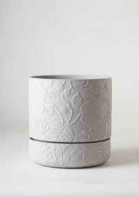 Folia Relief Plant Pots Grey