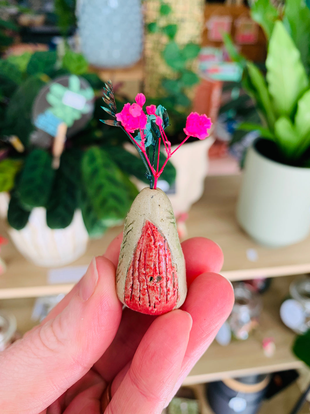 Mini Ceramic Fairy House - Red