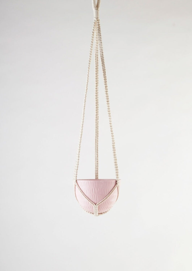 Macrame Hanging Planter Small Bright Pink