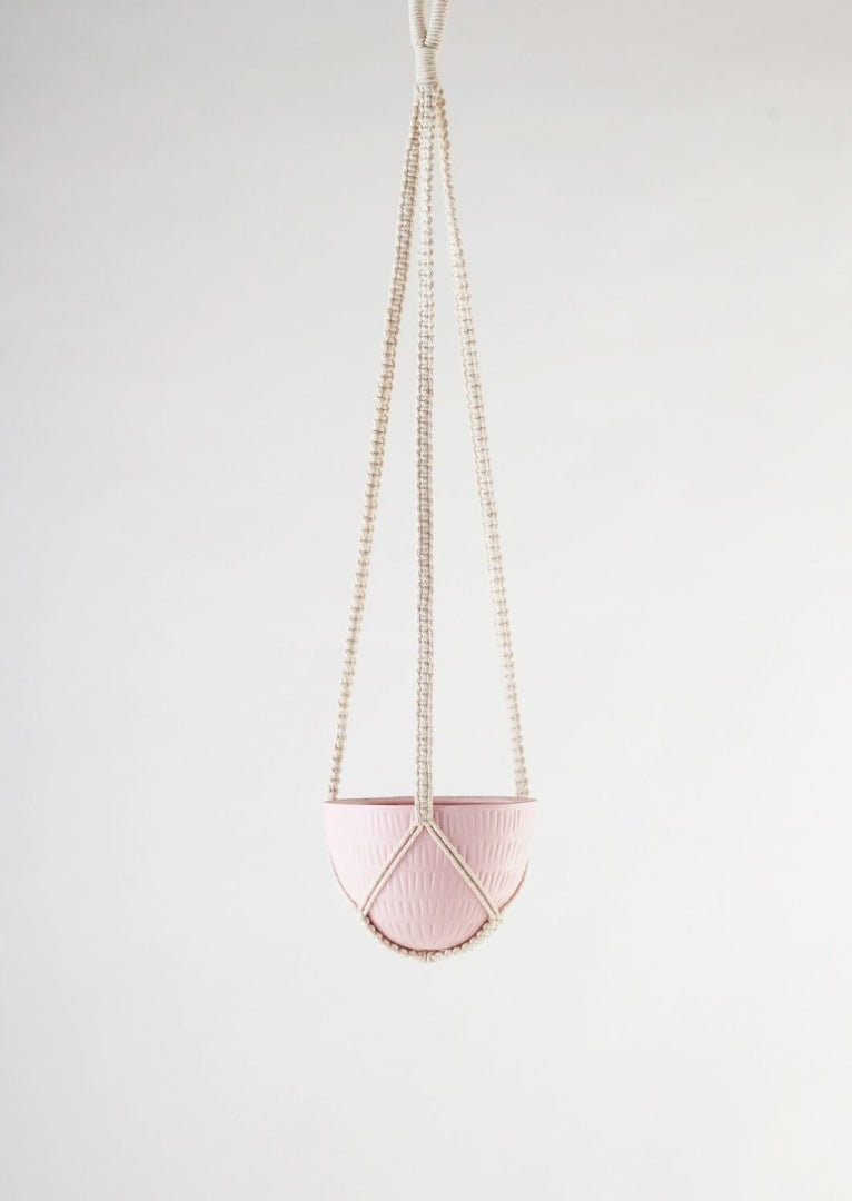 Macrame Hanging Planter Small Bright Pink