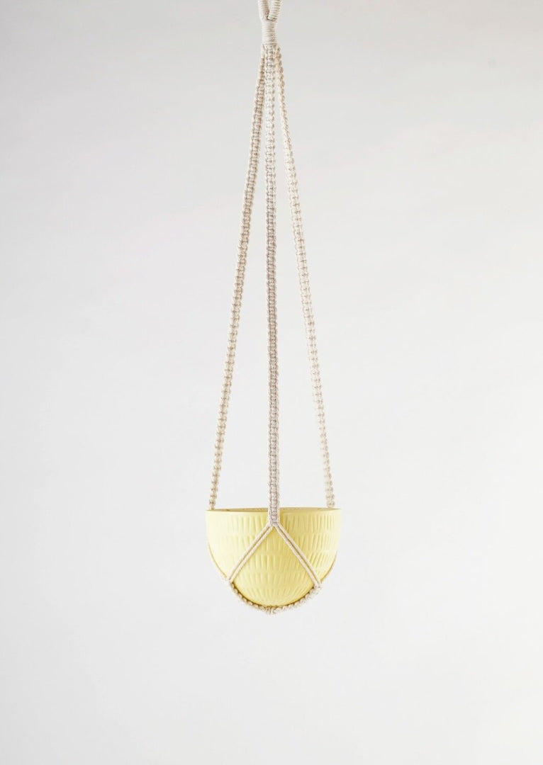 Macrame Hanging Planter Small Yellow