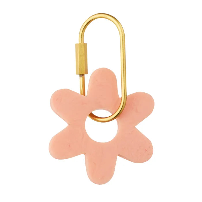 Kip Resin Flower Key Ring Peach