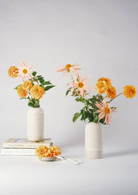 White-Water Bead Bud Vase - Tall