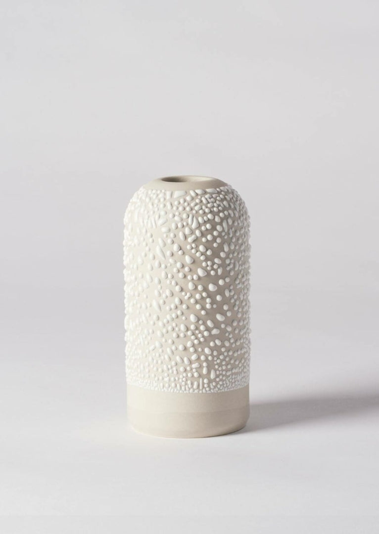 White-Water Bead Bud Vase - Tall