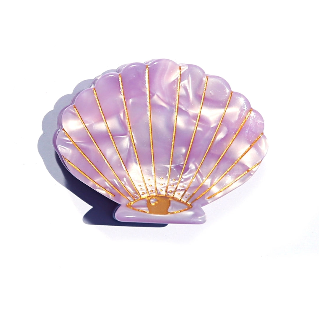 Lilac Pearl Shell Hair Clip