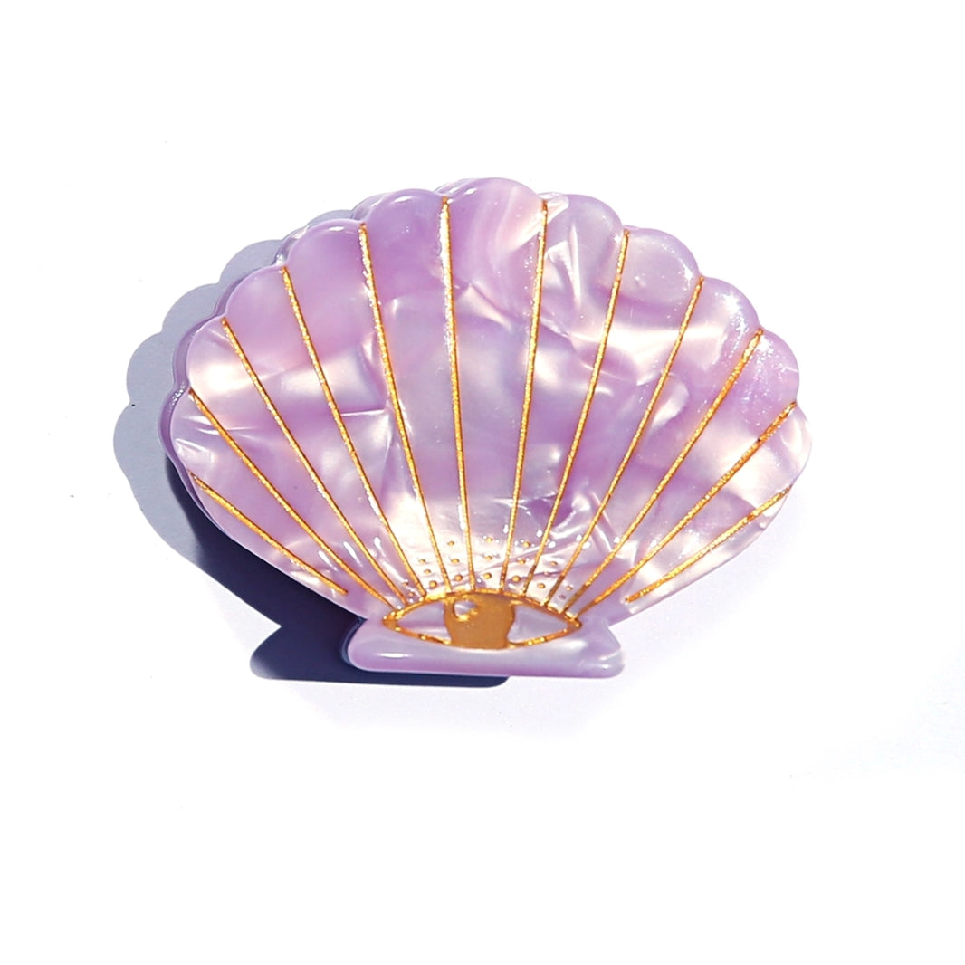 Lilac Pearl Shell Hair Clip