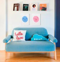 Blue Happy Face - A4 Wall Art Print