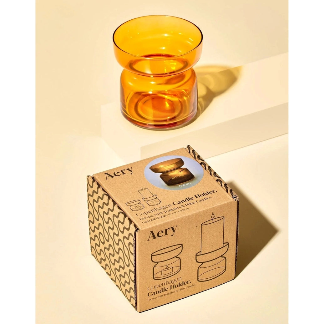 Copenhagen Candle Holder - Amber