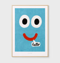 Hello Smiley Wall Art Print