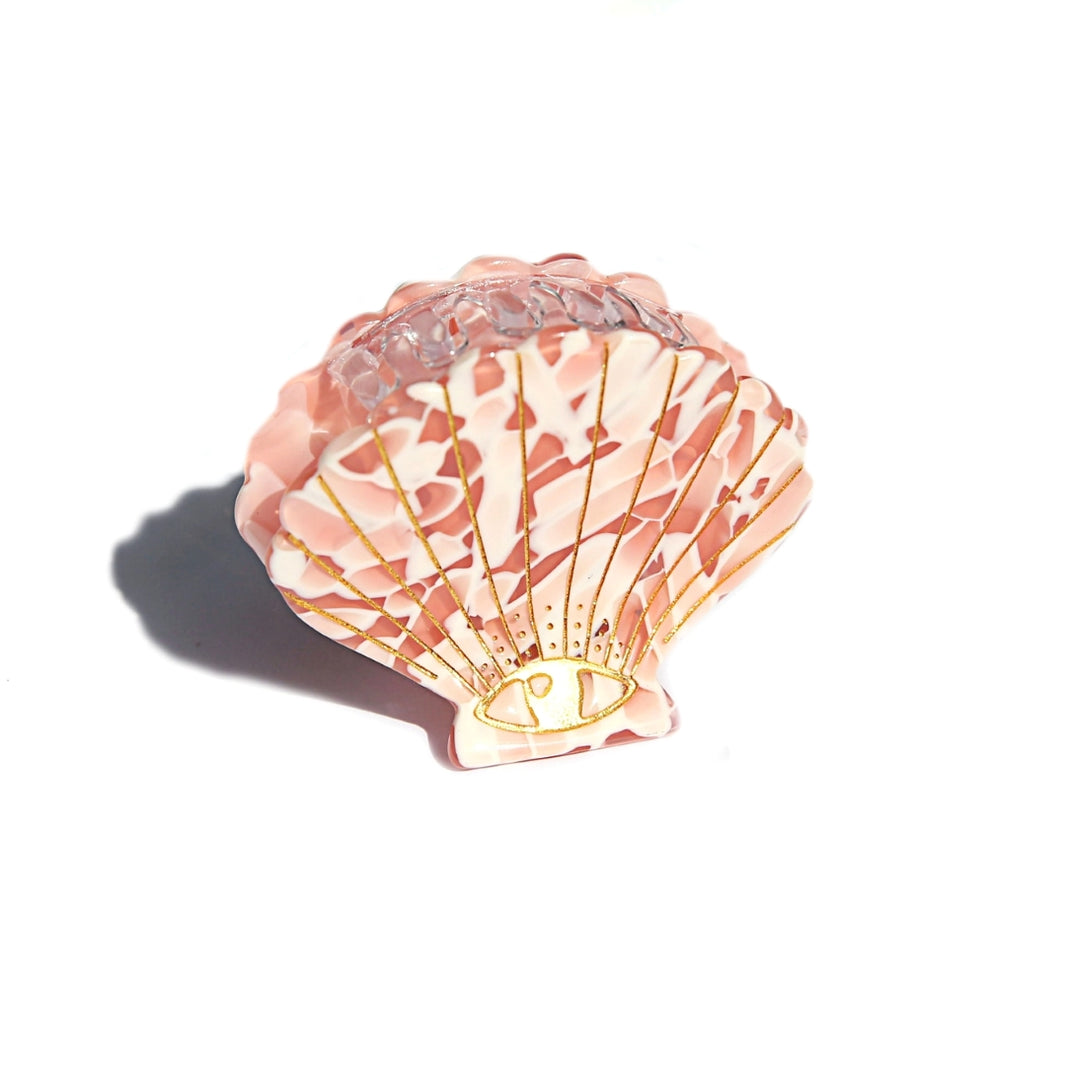 image Pink Terrazzo Shell Hair Clip
