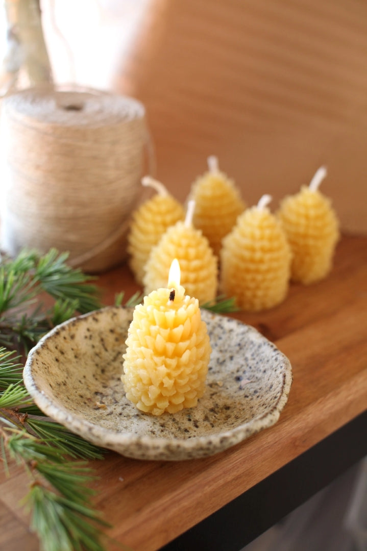 Beeswax Pine Cone Candles