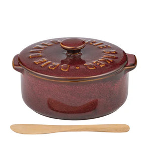 Loire Ceramic Brie Baker - Burgundy