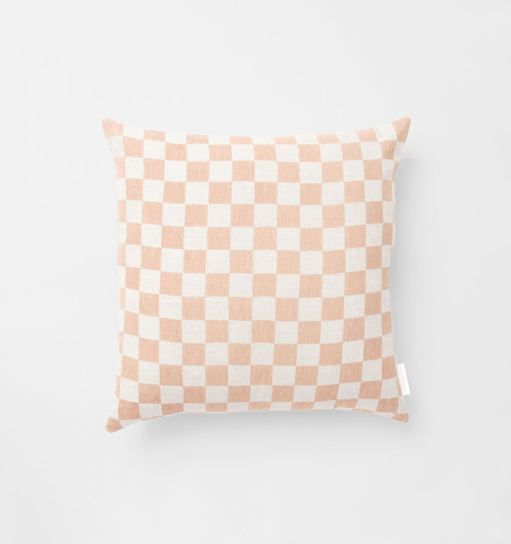 Check Rose Square Cushion