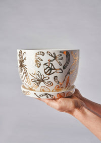 Decorative Plant Pot - Gold Garden