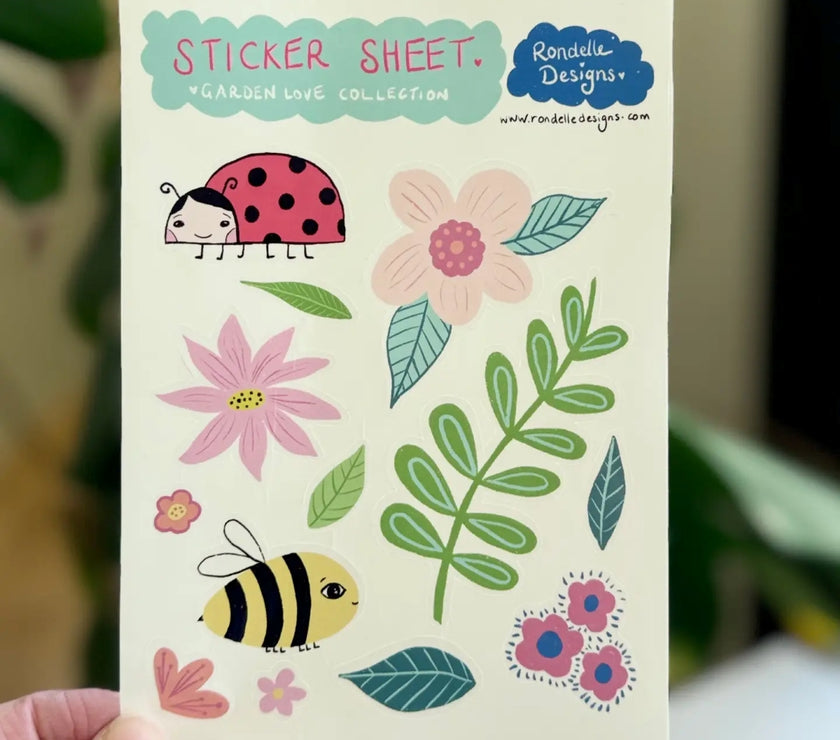 Garden Love Sticker Sheet | Minty Greenhouse Frankston