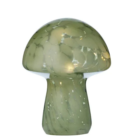 Mushroom Glass LED Lamp - Green