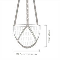 Macrame Hanging Planter Small Grey