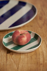 Cabana Stripe Plate Green