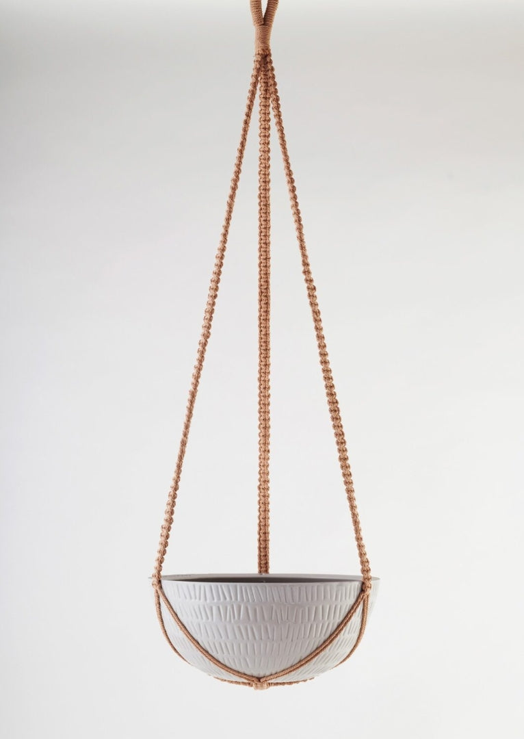 Macrame Hanging Planter Large Grey