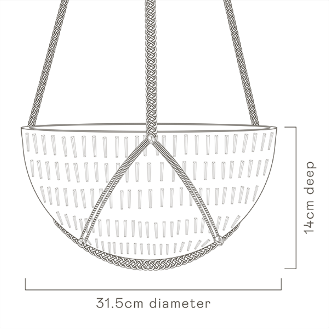 Macrame Hanging Planter Large Grey