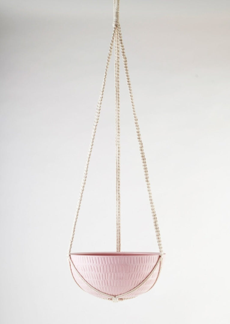 Macrame Hanging Planter Large Bright Pink