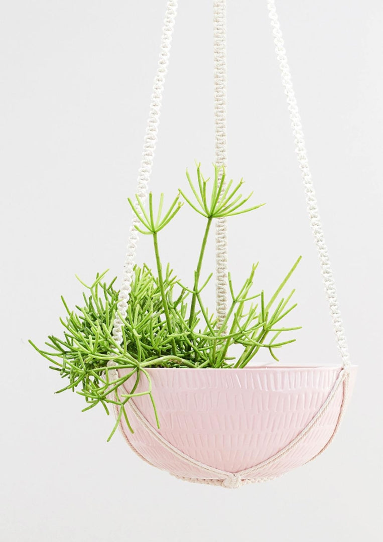 Macrame Hanging Planter Large Bright Pink